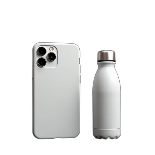 bottle, robot, 3d render, white transparent PNG cut-out