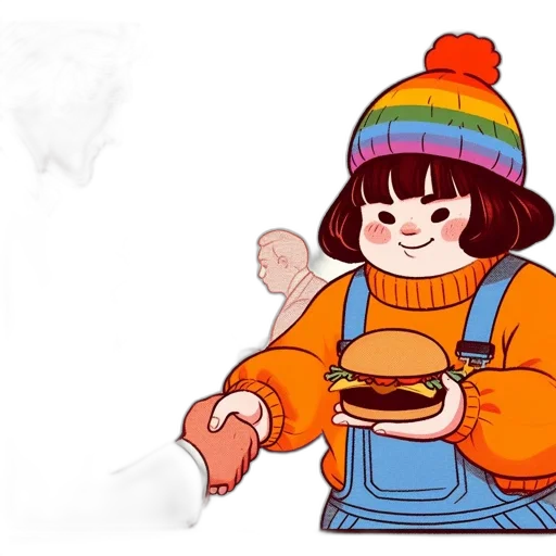 food, hat, jacket, creature transparent PNG cut-out