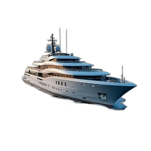 3d render, yacht, which, being transparent PNG cut-out
