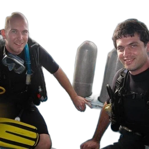 staff, underwater, two, men transparent PNG cut-out