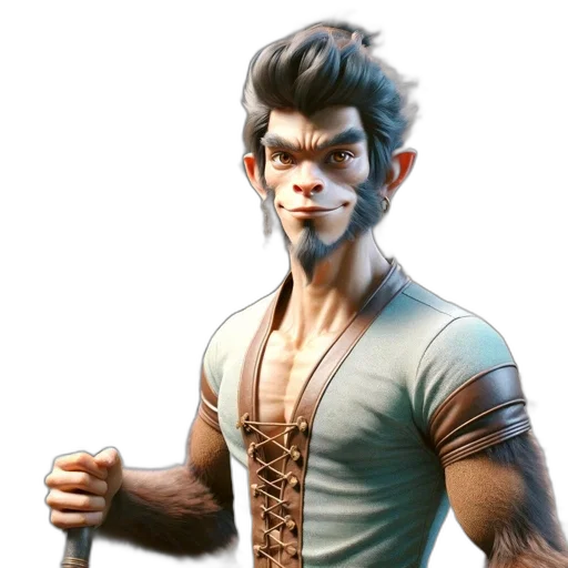 staff, face, concept art, 3d render transparent PNG cut-out