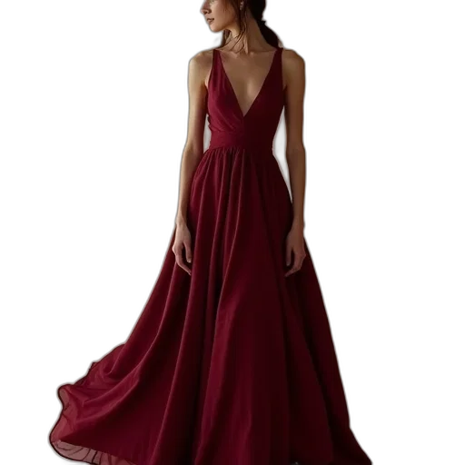 dress, red, dark, earth tones transparent PNG cut-out