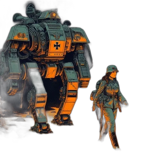robot, weapon, concept art, cyberpunk transparent PNG cut-out