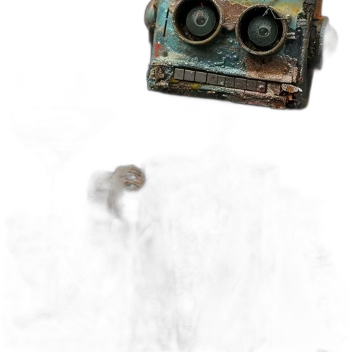 robot, mask, weapon, creature transparent PNG cut-out