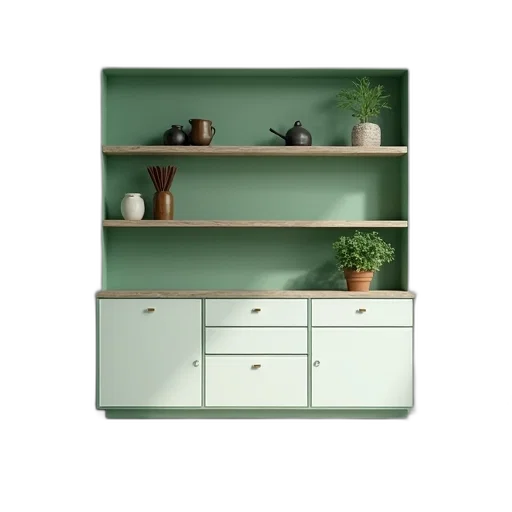 furniture, 3d render, photorealistic, green transparent PNG cut-out