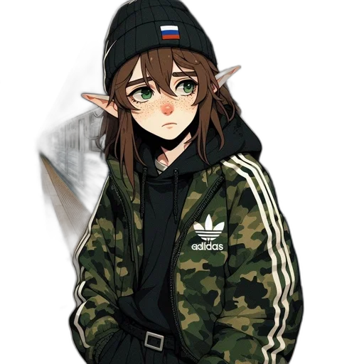jacket, hat, staff, dragon transparent PNG cut-out