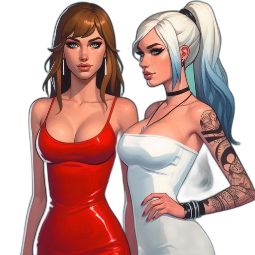 dress, comic book art, concept art, fantasy art transparent PNG cut-out