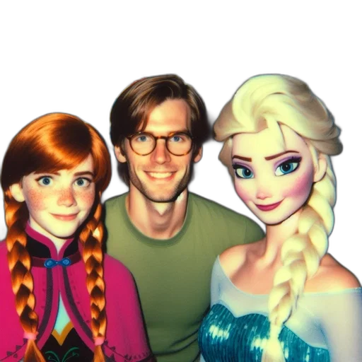 crown, hair, staff, face transparent PNG cut-out