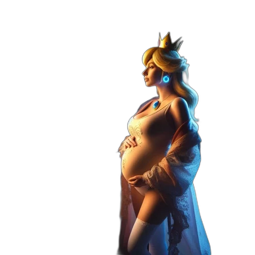 dress, crown, concept art, 3d render transparent PNG cut-out