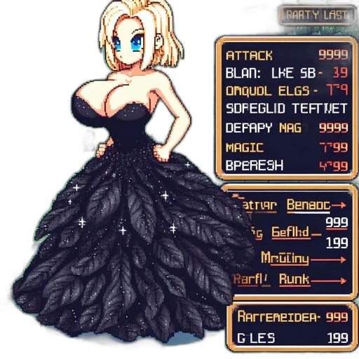 dress, staff, weapon, pixel art transparent PNG cut-out
