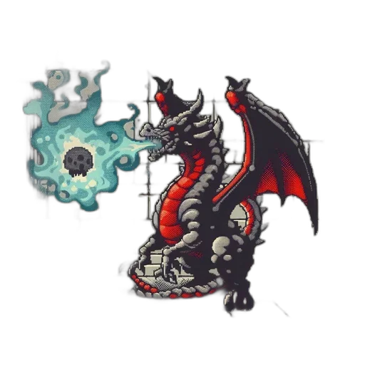 dragon, staff, creature, weapon transparent PNG cut-out