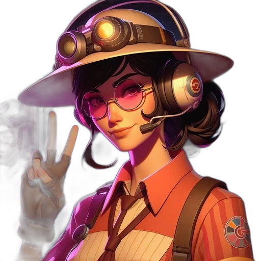 staff, weapon, hat, jacket transparent PNG cut-out