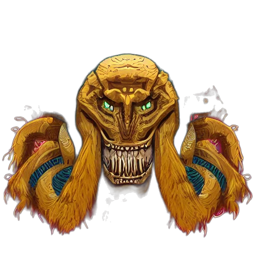 mask, staff, creature, face transparent PNG cut-out