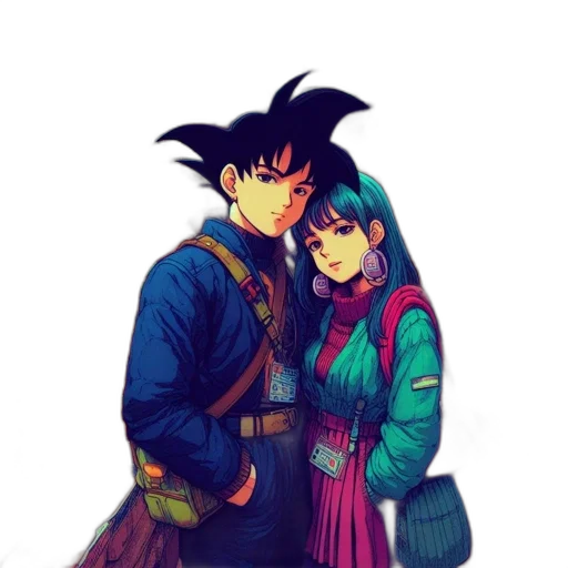 jacket, anime, watercolor, pixel art transparent PNG cut-out