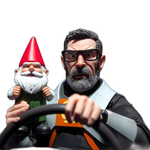 staff, car, hat, 3d render transparent PNG cut-out