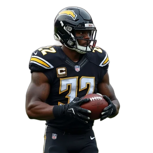 football, player, black, uniform transparent PNG cut-out