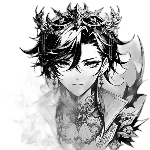 crown, dragon, mask, staff transparent PNG cut-out
