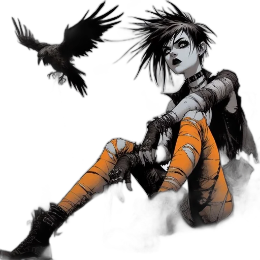 comic book art, concept art, cyberpunk, fantasy art transparent PNG cut-out