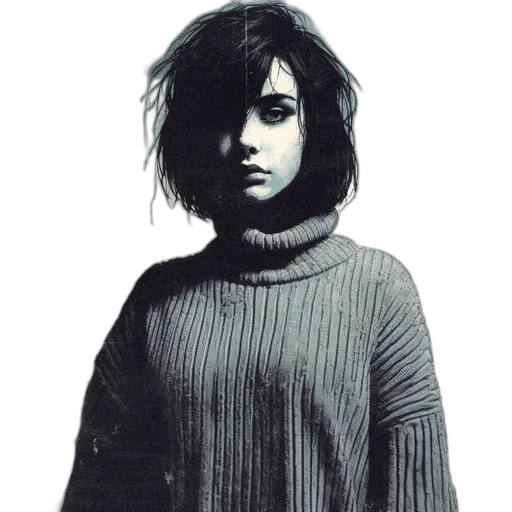 jacket, dress, hair, face transparent PNG cut-out