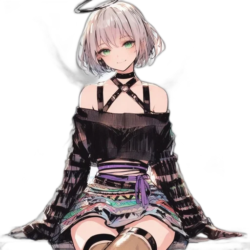 dress, robot, creature, staff transparent PNG cut-out