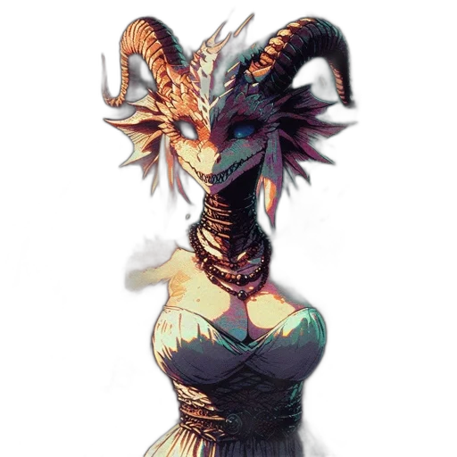 dragon, mask, creature, dress transparent PNG cut-out