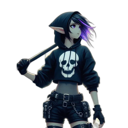 jacket, staff, weapon, mask transparent PNG cut-out