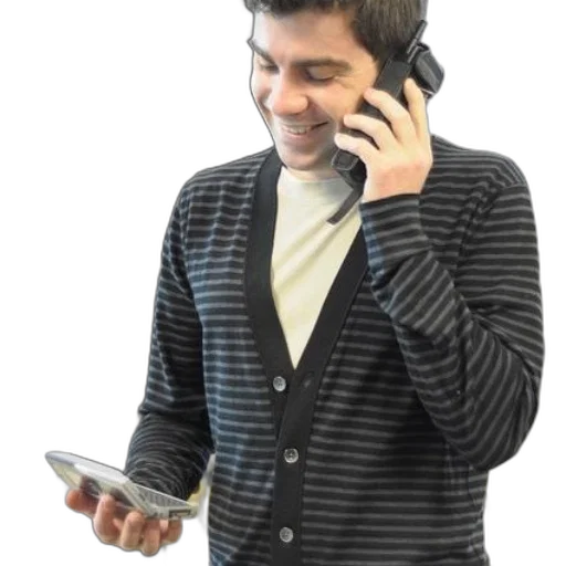 staff, jacket, man, striped transparent PNG cut-out
