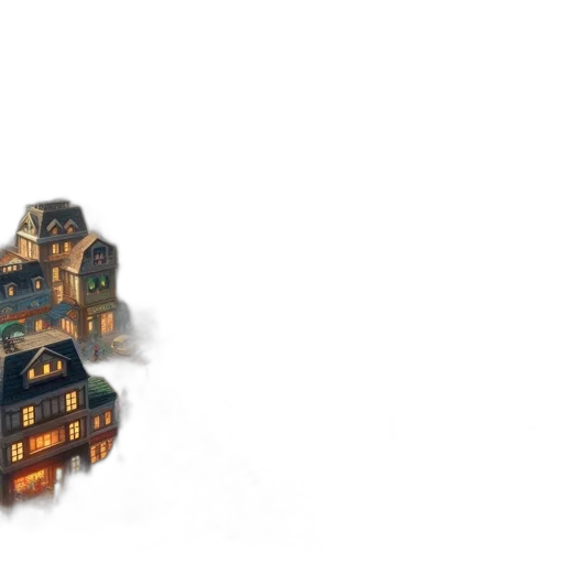 building, concept art, 3d render, pixel art transparent PNG cut-out
