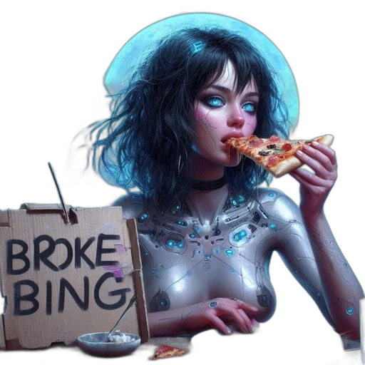 robot, jewelry, cyberpunk, comic book art transparent PNG cut-out