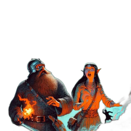 concept art, fantasy art, comic book art, pixel art transparent PNG cut-out