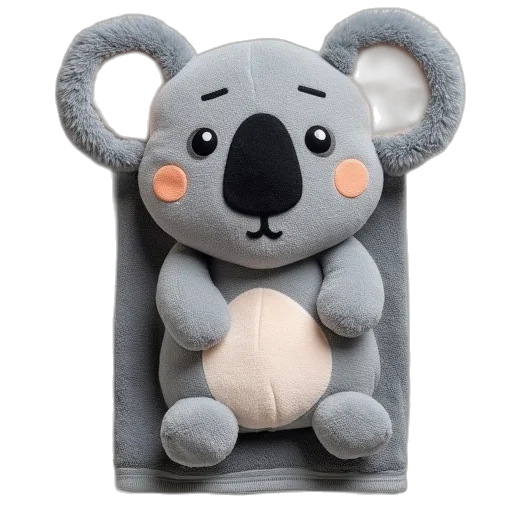 gray, towel, cartoon, koala transparent PNG cut-out
