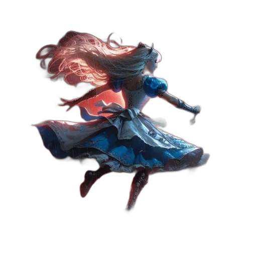 dress, hair, sword, staff transparent PNG cut-out