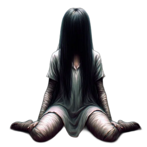 hair, creature, dress, mask transparent PNG cut-out