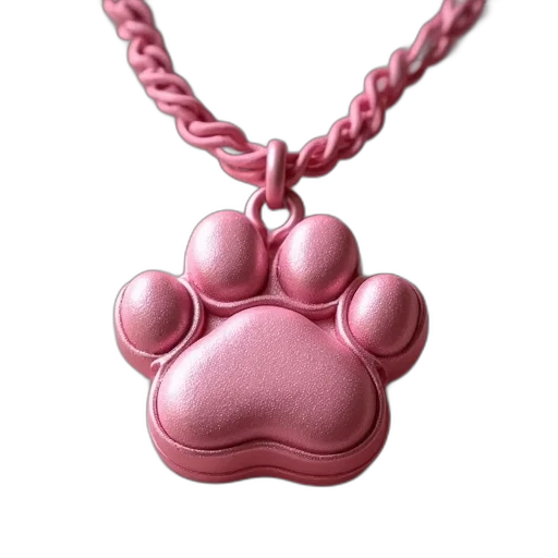 jewelry, 3d render, pink, paw transparent PNG cut-out