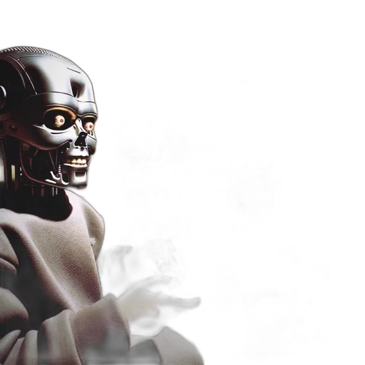 robot, mask, 3d render, concept art transparent PNG cut-out