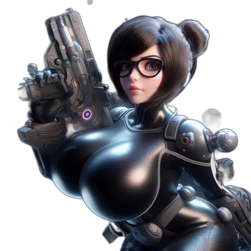 robot, weapon, concept art, cyberpunk transparent PNG cut-out