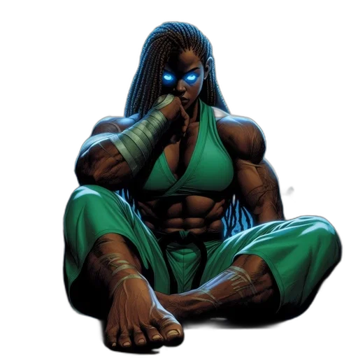 comic book art, concept art, green, powerful transparent PNG cut-out