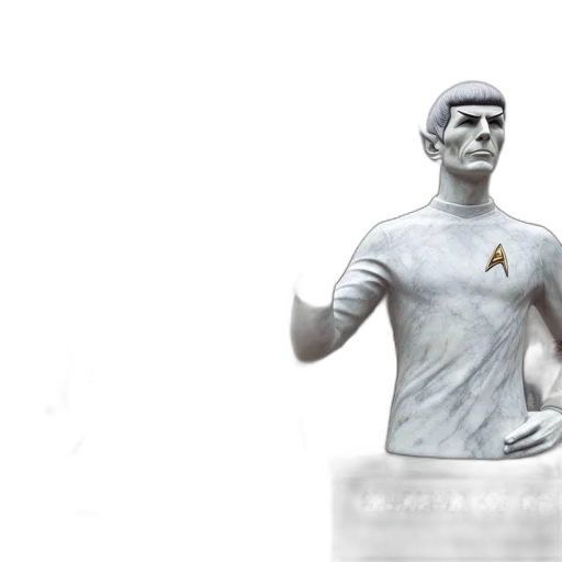 3d render, concept art, outer space, spock transparent PNG cut-out