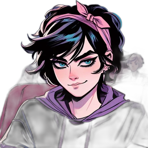face, anime, cartoon, vaporwave transparent PNG cut-out