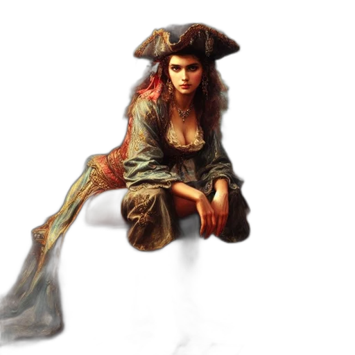 hat, jacket, staff, dress transparent PNG cut-out