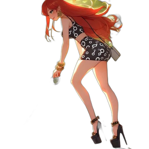 dress, hair, concept art, cartoon transparent PNG cut-out