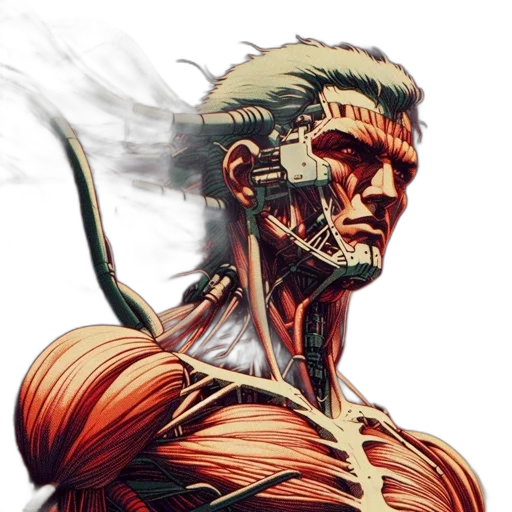 face, comic book art, concept art, cyberpunk transparent PNG cut-out