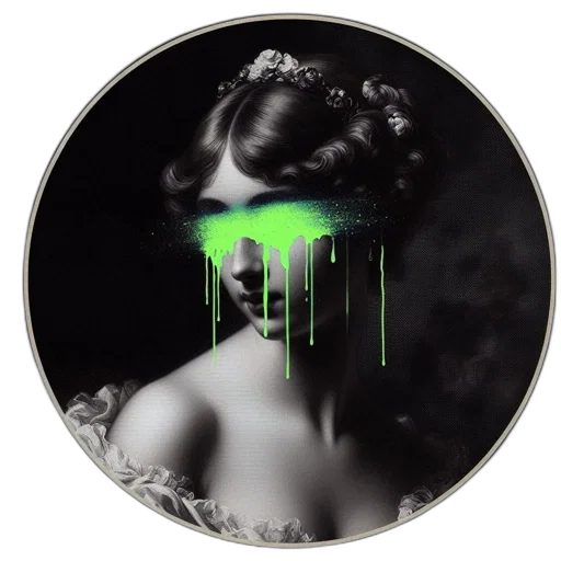 crown, mask, cyberpunk, photorealistic transparent PNG cut-out