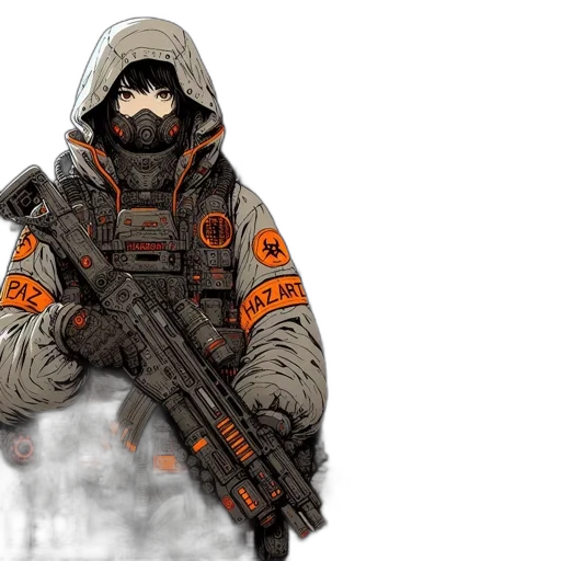 jacket, weapon, concept art, pixel art transparent PNG cut-out