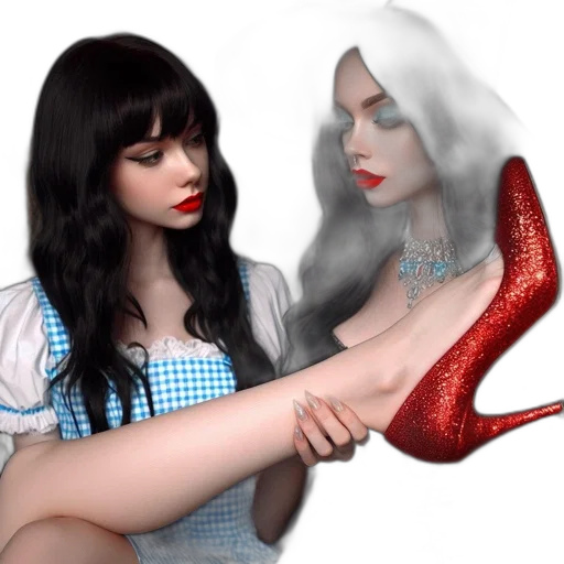 shoes, dress, photorealistic, fantasy art transparent PNG cut-out