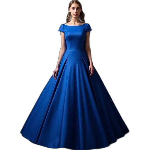 dress, blue, woman, wearing transparent PNG cut-out