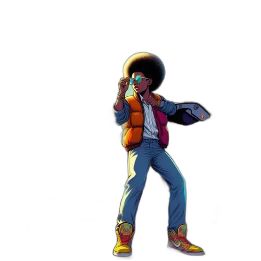 jacket, staff, hat, robot transparent PNG cut-out