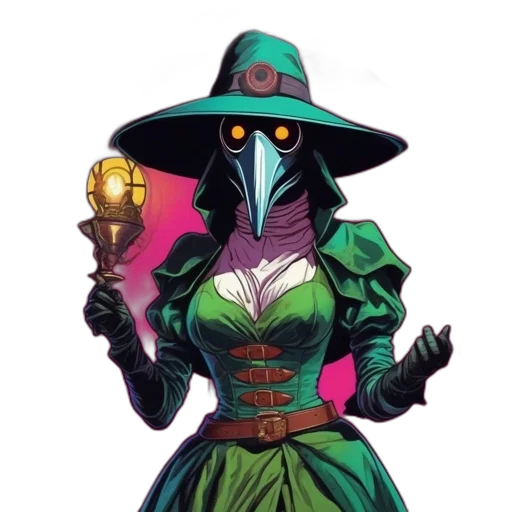staff, mask, dress, hat transparent PNG cut-out