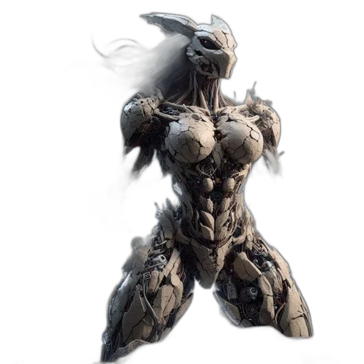 robot, weapon, concept art, 3d render transparent PNG cut-out