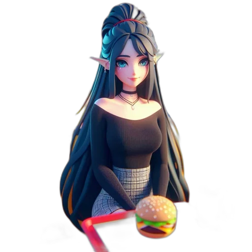 dress, food, staff, robot transparent PNG cut-out